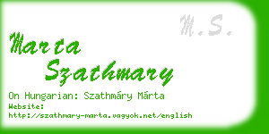 marta szathmary business card